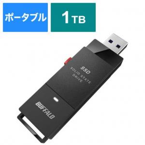 BUFFALO 外付けSSD USB-A接続 (PC・TV両対応、PS5対応) ブラック [ポータブル型 1TB] SSD-PUT1.0U3-BKC