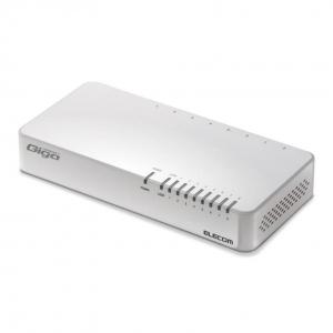 エレコム｜ELECOM Giga対応スイッチングHub 8ポート プラスチック筐体 磁石付き 電源内蔵モデル ホワイト EHC-G08PN2-JW