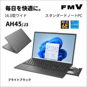富士通｜FUJITSU AH45J3(16型Windows11Office2024Core i5 1235Uメモリ8GBSSD256GBDVDATOK)ブライトブラック FMV FMVA45J3B