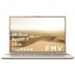 富士通 FUJITSU ノートパソコン FMV LIFEBOOK AH53J3［16.0型AMD Ryzen 7メモリ：16GBSSD：512GBOffice HomeandBusiness］ベージュゴールド FMVA53J3G