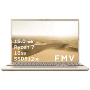 富士通 FUJITSU ノートパソコン FMV LIFEBOOK AH53J3［16.0型AMD Ryzen 7メモリ：16GBSSD：512GBOffice HomeandBusiness］ベージュゴールド FMVA53J3G