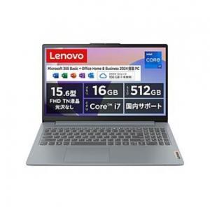ノートパソコン IdeaPad Slim 3 シリーズ アークティックグレー 83EM00G1JP ［15.6型 Windows11 Home intel Core i7 メモリ：16GB SSD：512GB Office Ho…
