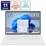 LG ノートパソコン gram [ 14型 Win11 Home Core i5 メモリ8GB SSD512GB Office ] スノーホワイト 14Z90Q-KR54J1