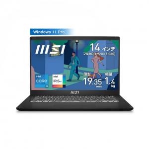 MSI｜エムエスアイ 14型 ノートパソコン Modern 14 C12M(Core i5 メモリ 8GB 512GB SSD) クラシックブラック Modern-14-C12MO-1017JP