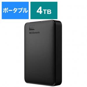 WESTERN DIGITAL 外付けHDD ポータブル型 4TB WDBU6Y0040BBK-JESE
